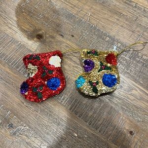 2 Christmas Sequin Stocking Coin purse.